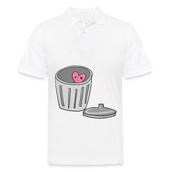 sad heart trash can love lovesickness - Men's Polo Shirt - white - Front - Kai (181cm)