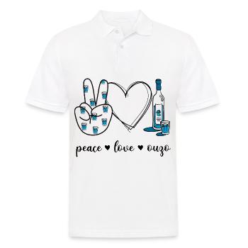 Peace Love Ouzo - Männer Poloshirt - Weiß - Vorne - Kai (181cm)