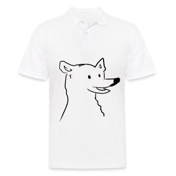 cartoon dog head symbol animal - Men's Polo Shirt - white - Front - Kai (181cm)