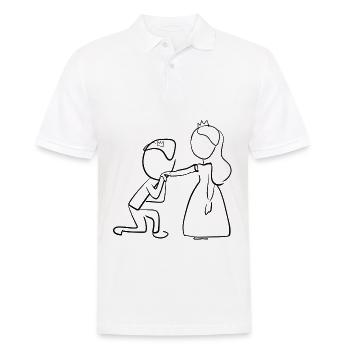 prince princesse amoureux du mariage dessin animé - Polo Homme - blanc - Devant - Kai (181cm)