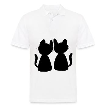 Katzen Freunde Tiere Symbol Katzenliebe - Männer Poloshirt - Weiß - Vorne - Kai (181cm)