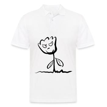 Le symbole de la plante rose à fleurs laisse une rage en colère - Polo Homme - blanc - Devant - Kai (181cm)
