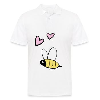 Biene Tier Symbol Herzen cartoon - Männer Poloshirt - Weiß - Vorne - Kai (181cm)