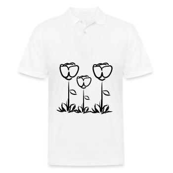 symbole de la rose des trois fleurs - Polo Homme - blanc - Devant - Kai (181cm)