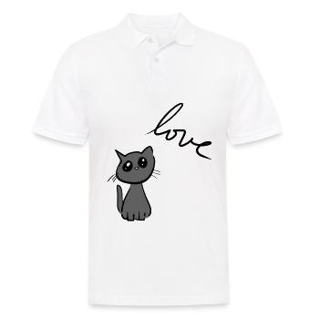 Katzen liebe Tiere süß Haustier klein - Männer Poloshirt - Weiß - Vorne - Kai (181cm)