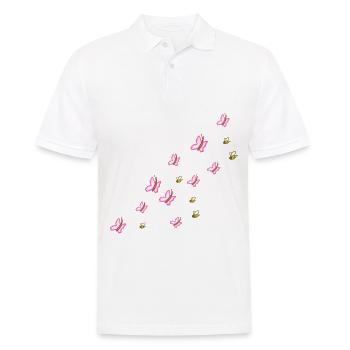 symboles papillons abeilles nature volant - Polo Homme - blanc - Devant - Kai (181cm)