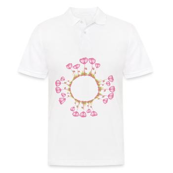 kreis natur blumen rosen rosa - Männer Poloshirt - Weiß - Vorne - Kai (181cm)