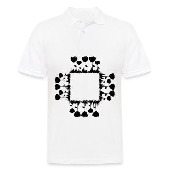 viereck quadrat blumen symbol - Männer Poloshirt - Weiß - Vorne - Kai (181cm)