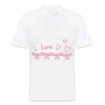 Je t’aime coeur conception de ligne de broyage - Polo Homme - blanc - Devant - Kai (181cm)