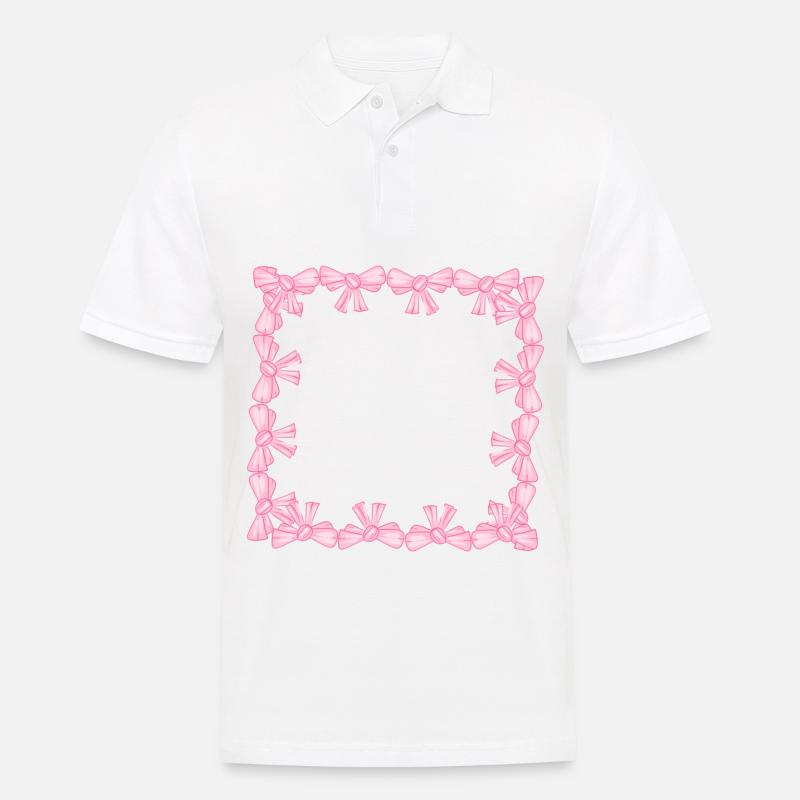 frame square square loop pink - Men's Polo Shirt - white