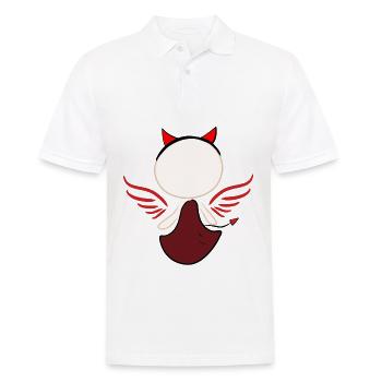 symbole du diable rouge homme - Polo Homme - blanc - Devant - Kai (181cm)