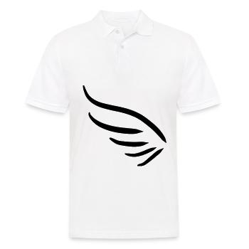Flügel Symbol fliegen dunkel - Männer Poloshirt - Weiß - Vorne - Kai (181cm)