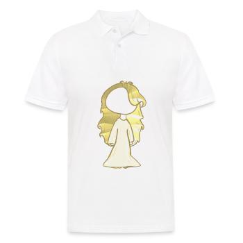 Symbole blond doré de la fille dorée - Polo Homme - blanc - Devant - Kai (181cm)