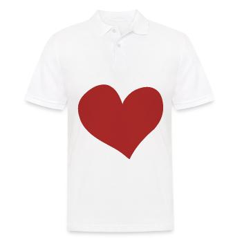 rotes Herz Symbol rot Liebe - Männer Poloshirt - Weiß - Vorne - Kai (181cm)