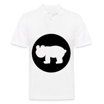 Circle Bear Animal Symbol - Men's Polo Shirt - white - Front - Kai (181cm)