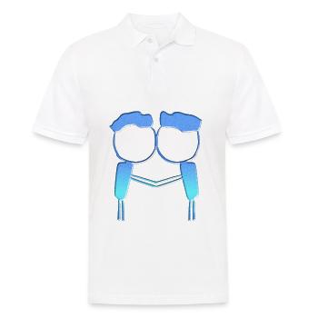 symbol pärchen blau lgbt schwul liebe - Männer Poloshirt - Weiß - Vorne - Kai (181cm)