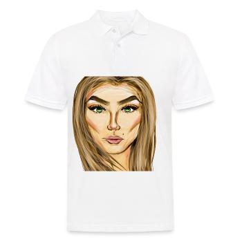 Femme Symbole Visage Art Dessin - Polo Homme - blanc - Devant - Kai (181cm)