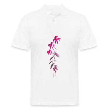 pinke blumen symbol glitzer pflanzen - Männer Poloshirt - Weiß - Vorne - Kai (181cm)