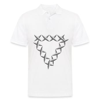 croix triangulaires grises - Polo Homme - blanc - Devant - Kai (181cm)
