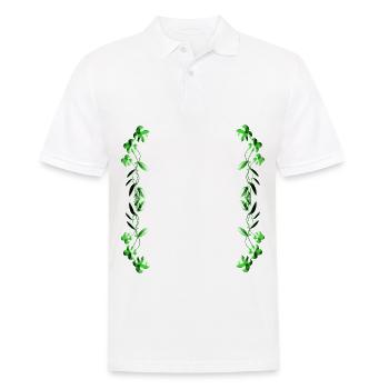 plante de contour de ligne verte - Polo Homme - blanc - Devant - Kai (181cm)