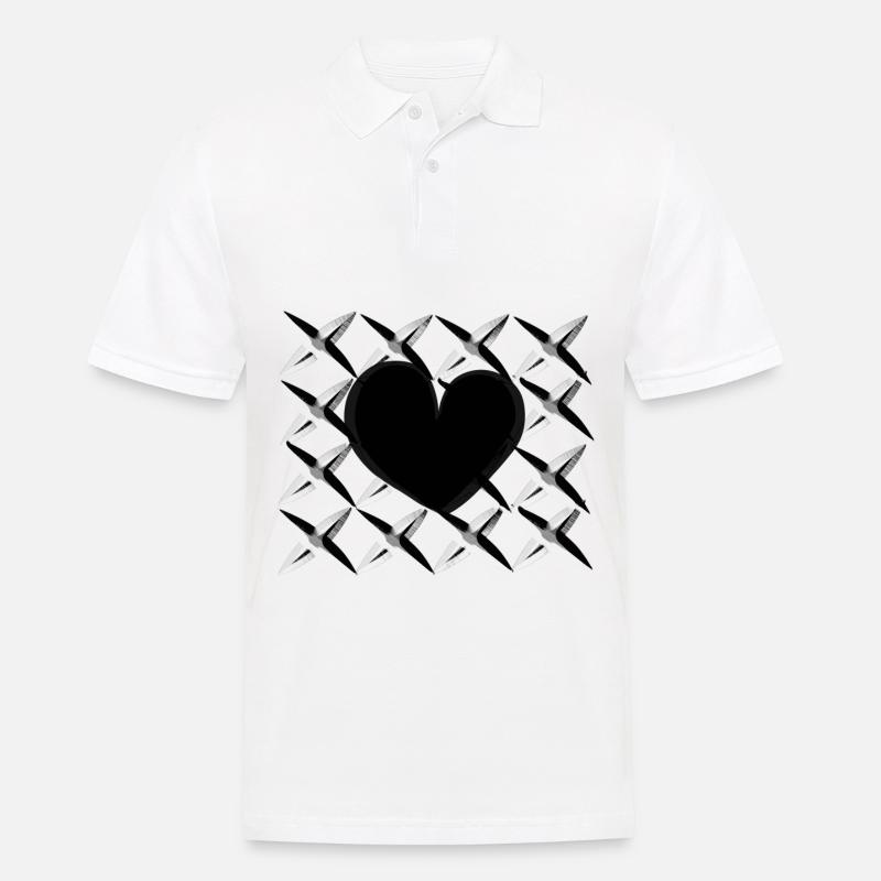 kreuz muster herz - Männer Poloshirt - Weiß