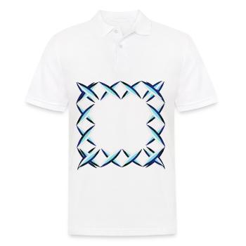 symbole de forme croix bleues carrées - Polo Homme - blanc - Devant - Kai (181cm)