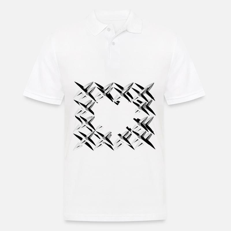 pattern cross net grey - Men's Polo Shirt - white