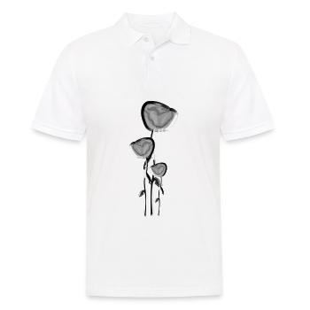 rose brillant symbole plante grise - Polo Homme - blanc - Devant - Kai (181cm)