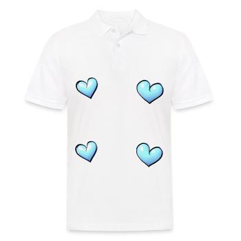 vier herzen symbol herz blau - Männer Poloshirt - Weiß - Vorne - Kai (181cm)