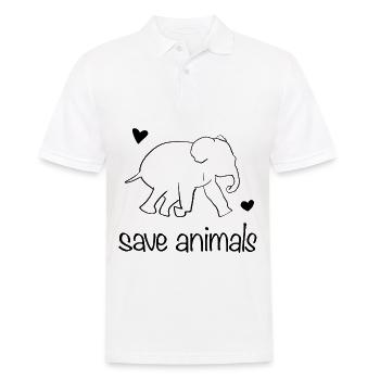 sauver les animaux animal éléphant militants des droits des animaux - Polo Homme - blanc - Devant - Kai (181cm)