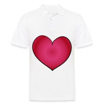 rotes Herz symbol pink - Männer Poloshirt - Weiß - Vorne - Kai (181cm)