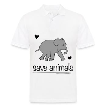 sauver les animaux animal éléphant bien-être animal - Polo Homme - blanc - Devant - Kai (181cm)