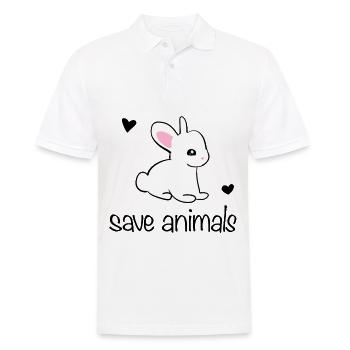 Lapin Symbole Animal Doux sauver les animaux - Polo Homme - blanc - Devant - Kai (181cm)