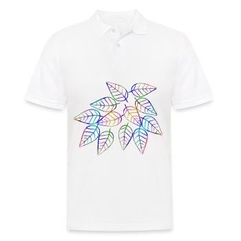 Blatt Symbol Natur bunt rgb Blätter - Männer Poloshirt - Weiß - Vorne - Kai (181cm)