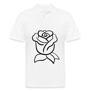 Flowering Symbol Shape Rose Plant - Men's Polo Shirt - white - Front - Kai (181cm)