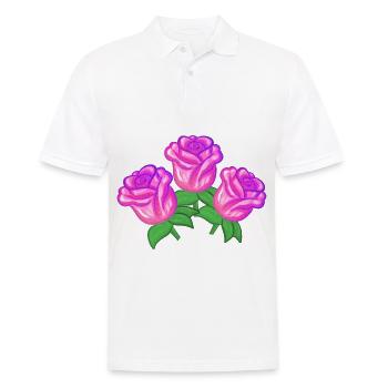 Plante pourpre Trois Fleurs Rose Paillettes - Polo Homme - blanc - Devant - Kai (181cm)