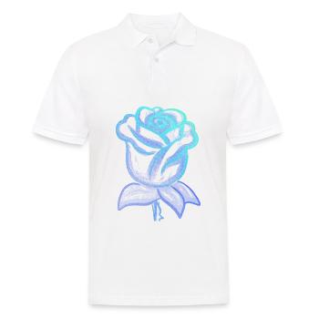 Fleur de rose bleu - Polo Homme - blanc - Devant - Kai (181cm)