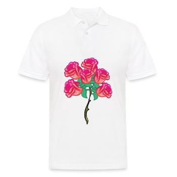 Flowering Symbol Shape Rose Plant Bouquet - Men's Polo Shirt - white - Front - Kai (181cm)