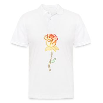 Fleur de rose de plante dorée - Polo Homme - blanc - Devant - Kai (181cm)