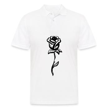 Rose Symbol Flower Shape - Men's Polo Shirt - white - Front - Kai (181cm)