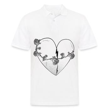 herz rosen narben grau symbol - Männer Poloshirt - Weiß - Vorne - Kai (181cm)