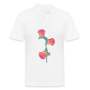 Plante Rouge Fleur Rose Naturelle - Polo Homme - blanc - Devant - Kai (181cm)