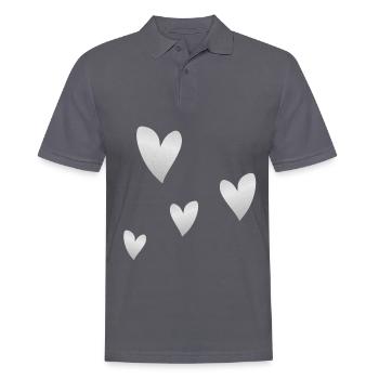herzen grau glitzer symbol liebe form - Männer Poloshirt - Anthrazit - Vorne - Nico (186cm)