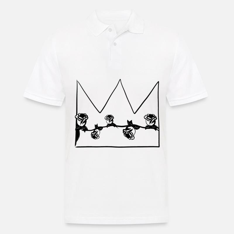 Grey crown natural flower shape - Men's Polo Shirt - white
