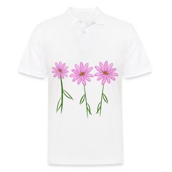 Trois plantes à fleurs roses - Polo Homme - blanc - Devant - Kai (181cm)