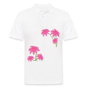 Pattern Pink Flower Plants - Men's Polo Shirt - white - Front - Kai (181cm)