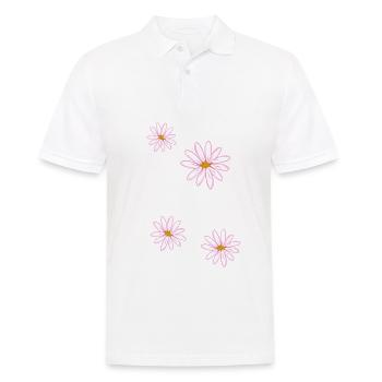 rosa blumen muster blüten symbol - Männer Poloshirt - Weiß - Vorne - Kai (181cm)