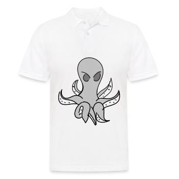 Poulpe animal gris animal marin - Polo Homme - blanc - Devant - Kai (181cm)