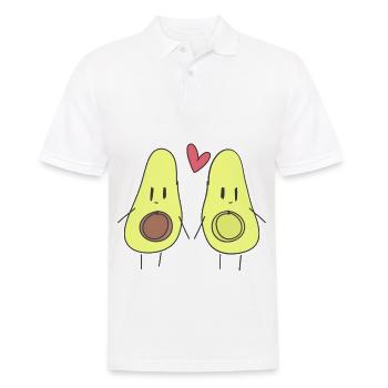 Avocat aime la nourriture pour couples - Polo Homme - blanc - Devant - Kai (181cm)