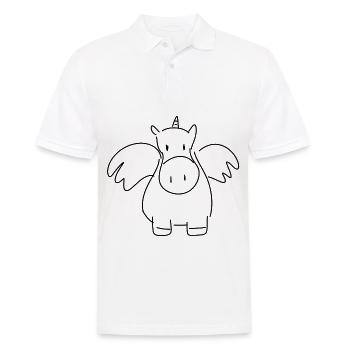 Einhorn Tier Symbol Cartoon Pferd - Männer Poloshirt - Weiß - Vorne - Kai (181cm)